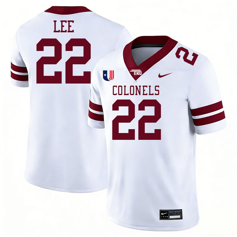 Eastern Kentucky Colonels #22 Frank Lee College Football Jerseys,Uniforms Stitched-White
